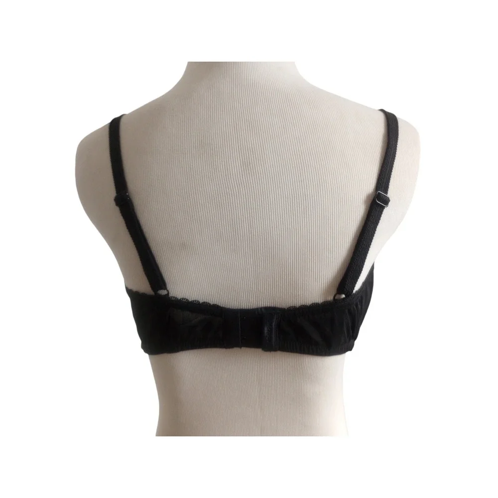 Adore Me Black Sexy Lace Lined Lightly Padded Underwire Push-Up Bra  36DDD